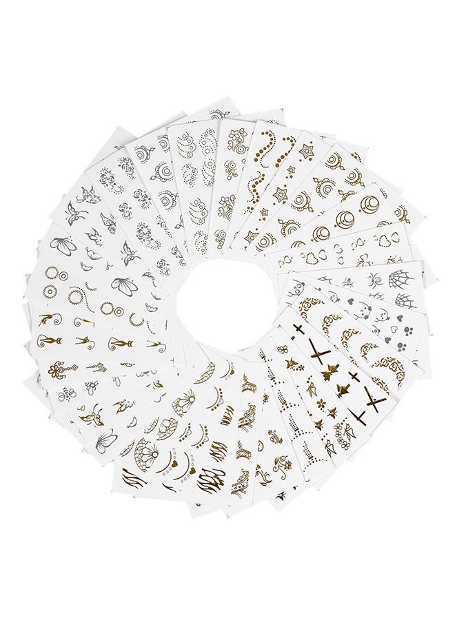 NIBEMINENT 30 Sheets Fashion 3D Designs Nail Sticker Multicolour - Image 1