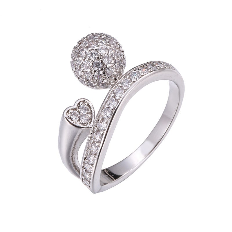 MY Heart-Shaped White Gold Plated Zircon Ring - Women's Fashion Jewelry - Image 5