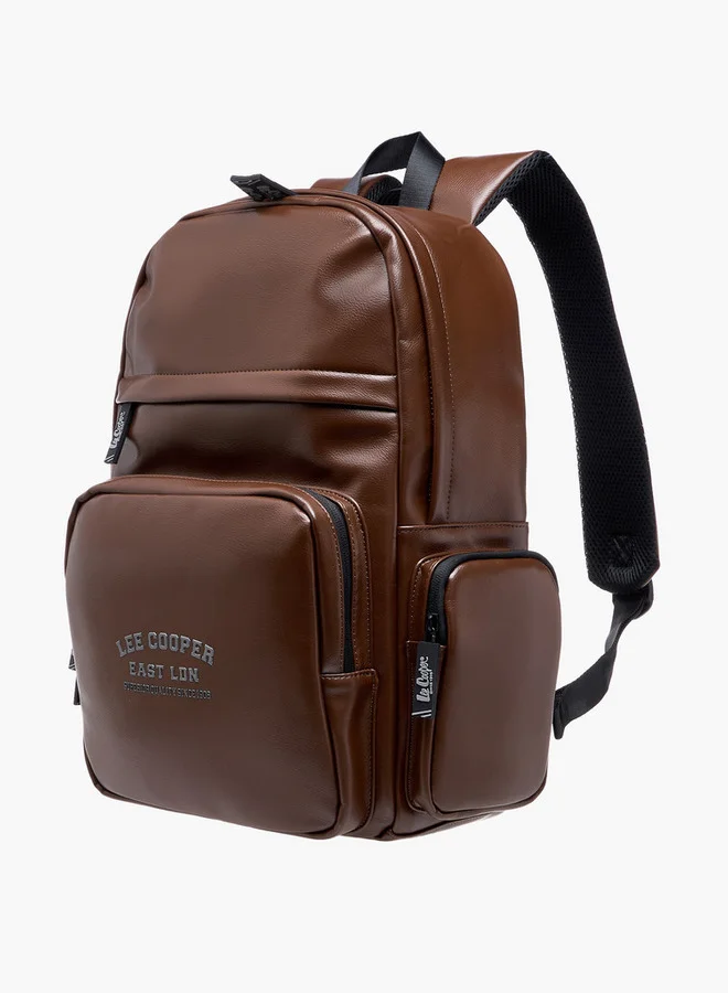 لي كوبر Men's Logo Detail Backpack with Adjustable Straps and Zip Closure - 32x45 cm