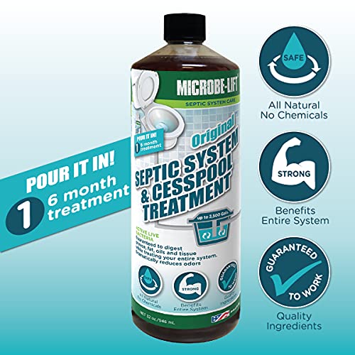 Microbe Lift MICROBE-LIFT Septic Tank and Cesspool Treatment Enzymes - 6 Month Supply - Bacteria Digests Grease, Fats, Oils and Tissue, 32oz - Image 2