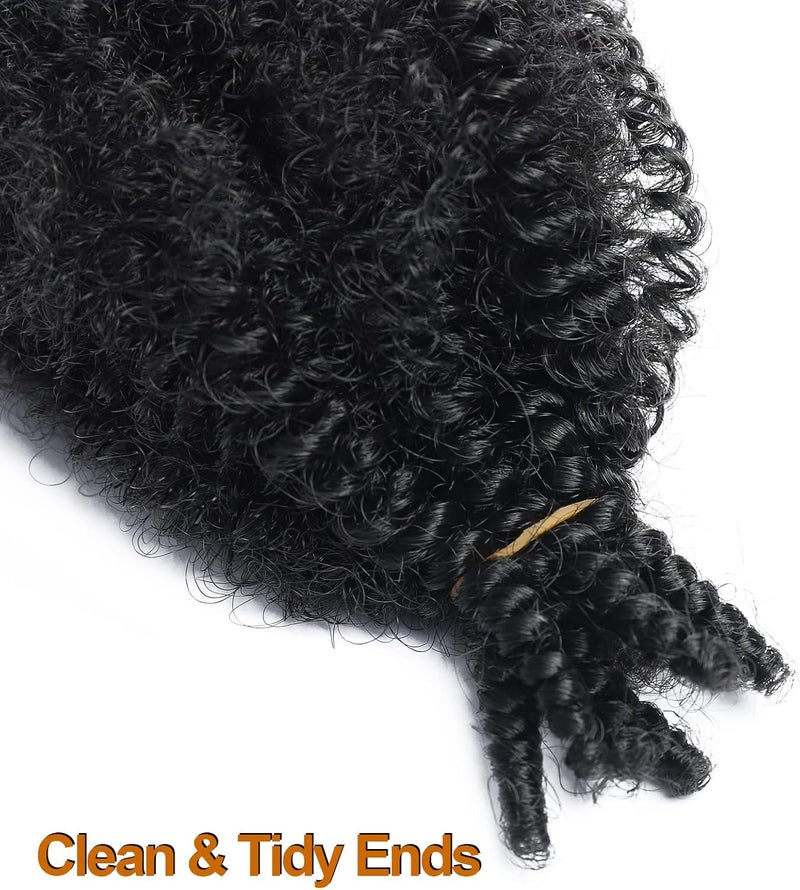 Chicmoi Marley Hair 16 Inch Cuban Twist Hair 8 Pack Marley Twist Braiding Hair Black Springy Afro Twist Hair Pre Fluffed Spring Twists Hair Braiding Hair Extensions for Women (16in 8P 1B) - Image 4