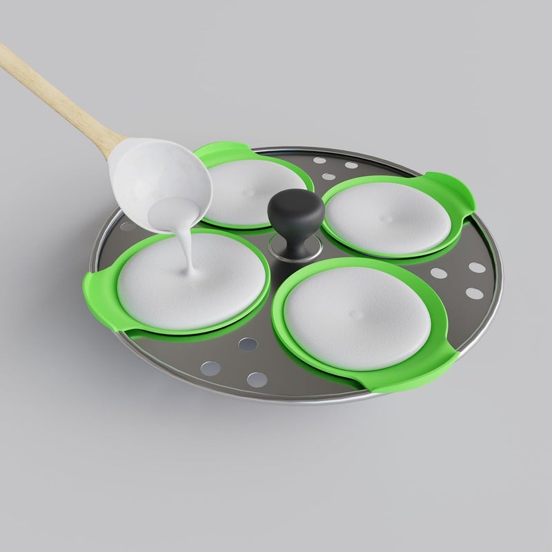 Clazkit كوب صانع إيدلي سيليكون، 8 قطع، قد يختلف اللون - Image 3