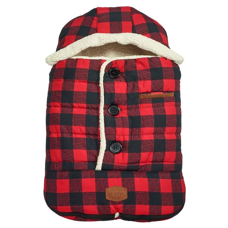JJ COLE JJ Cole Bundle Me Winter Baby Bunting Bag and Car Seat Cover Urban Buffalo Plaid Weather Resistant Baby Carrier Cover Winter Baby Essentials