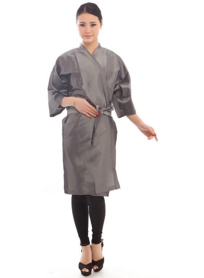 برفهير رداء زبائن صالون بيرفيهير، رداء صالون الشعر للعملاء - على شكل كيمونو (رمادي) - Image 1
