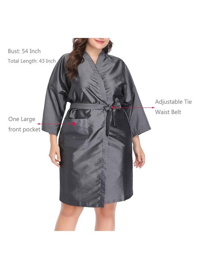 برفهير رداء زبائن صالون بيرفيهير، رداء صالون الشعر للعملاء - على شكل كيمونو (رمادي) - Image 3