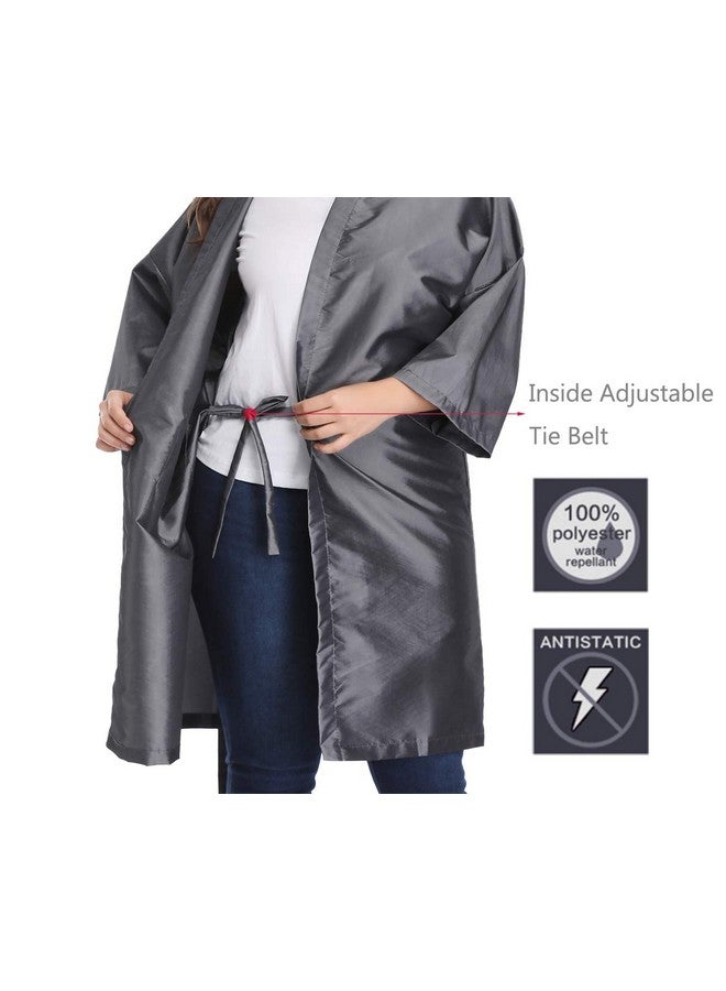 برفهير رداء زبائن صالون بيرفيهير، رداء صالون الشعر للعملاء - على شكل كيمونو (رمادي) - Image 4