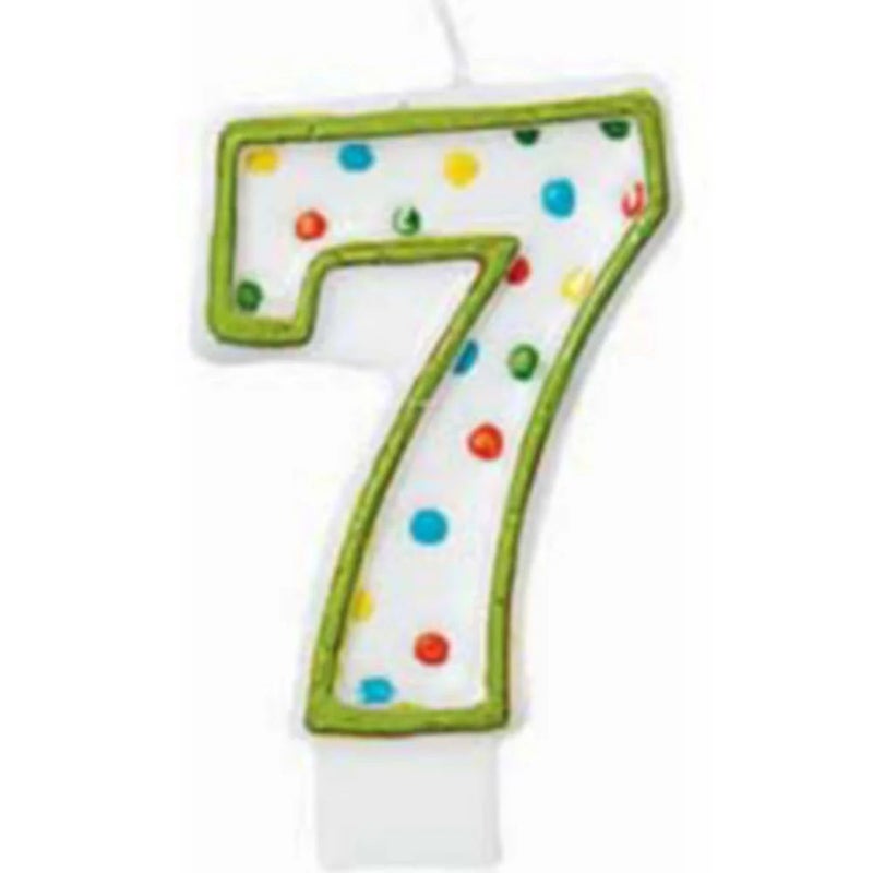 Amscan Polka Dots #7 Molded Candle - 3 Inch, 1 Piece - Image 2