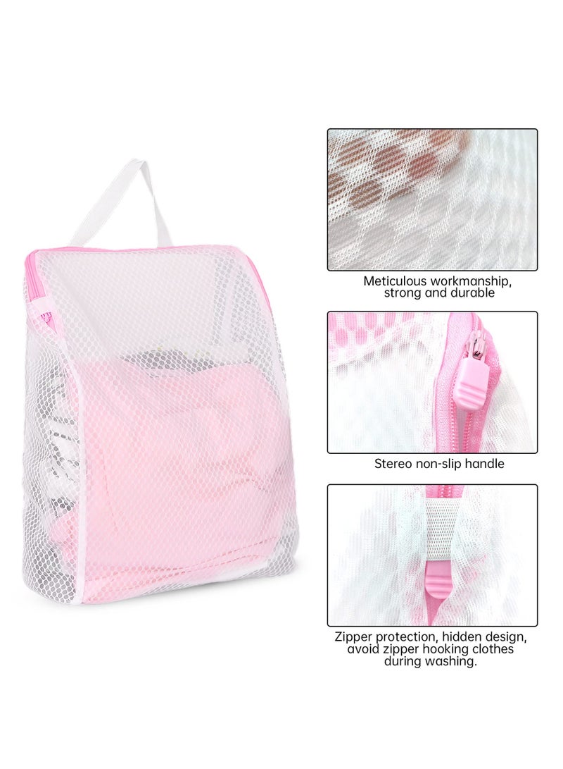 SYOSI 4Pcs Large Mesh Laundry Bags 15.7 x 11.8 Inch Side Widening Zippered Reusable Wash bag Laundry Net for Washing Machine with Handles Ideal for Washing Socks Baby Items Lingerie Travel Garments - Image 4