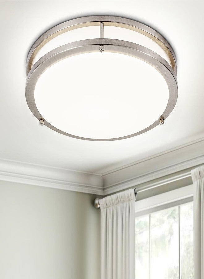 DINGLILIGHTING DLLT 2Pack Flush Mount LED Ceiling Light: 13 Inch 5CCT (3000K-6000K) & Dimmable Ceiling Light Fixtures for Bedroom Hallway - 24W Modern Brushed Nickel Super Bright Kitchen Lighting Fixtures Ceiling - Image 1