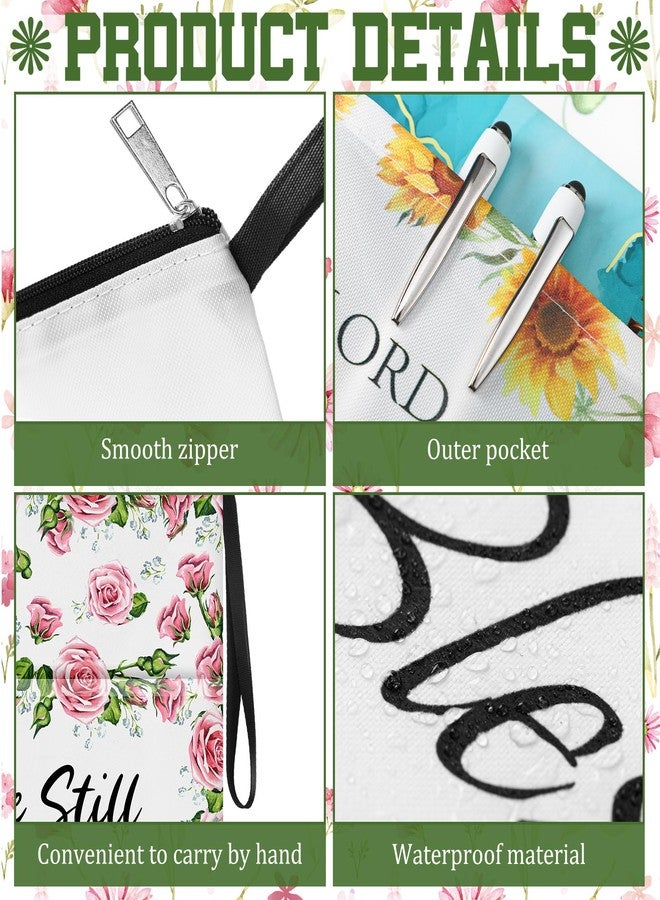 MotiMind 8 Pcs Bible Book Covers with Zipper for Christian Gifts 11 x 8.7 Inch Book Covers Gifts Bulk for Women Bookworm Christian Religious Church Bible Study - Image 4