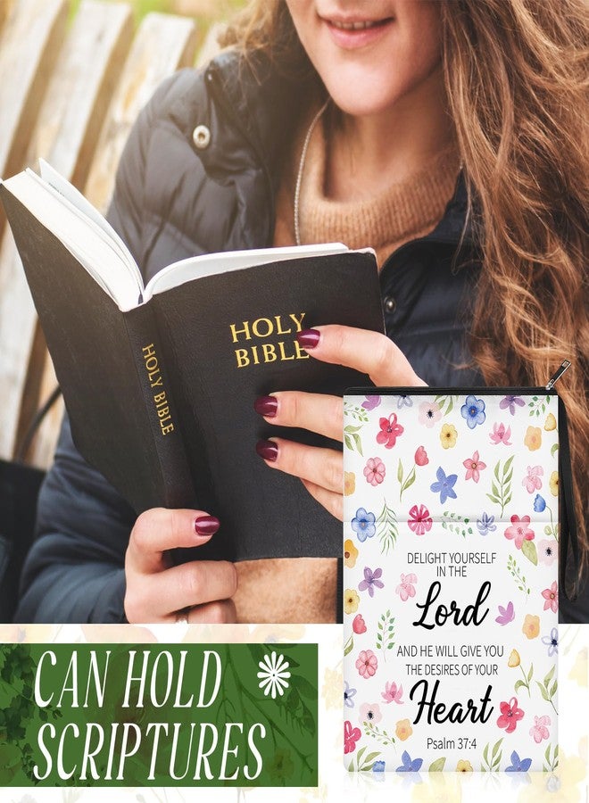 MotiMind 8 Pcs Bible Book Covers with Zipper for Christian Gifts 11 x 8.7 Inch Book Covers Gifts Bulk for Women Bookworm Christian Religious Church Bible Study - Image 5