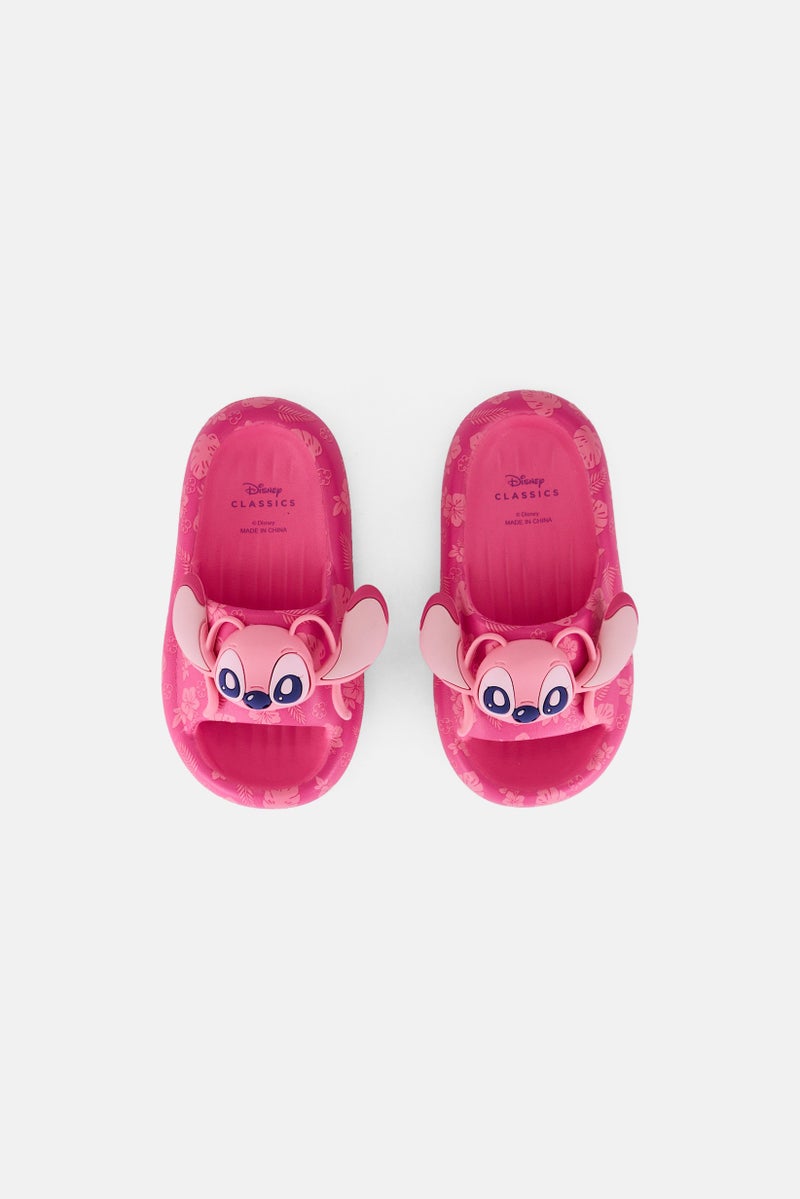 Disney Kids Girl Stitch Slip On Slipper, Pink - Image 3