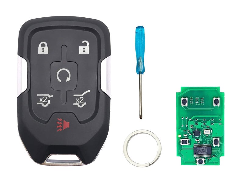 Arruweer Smart Key Fob for 2015-2020 Chevy Suburban/Tahoe/GMC Yukon + Yukon XL 315MHz Keyless Entry Remote Key Fob HYQ1AA (with Chip, 6 Button) - Image 1