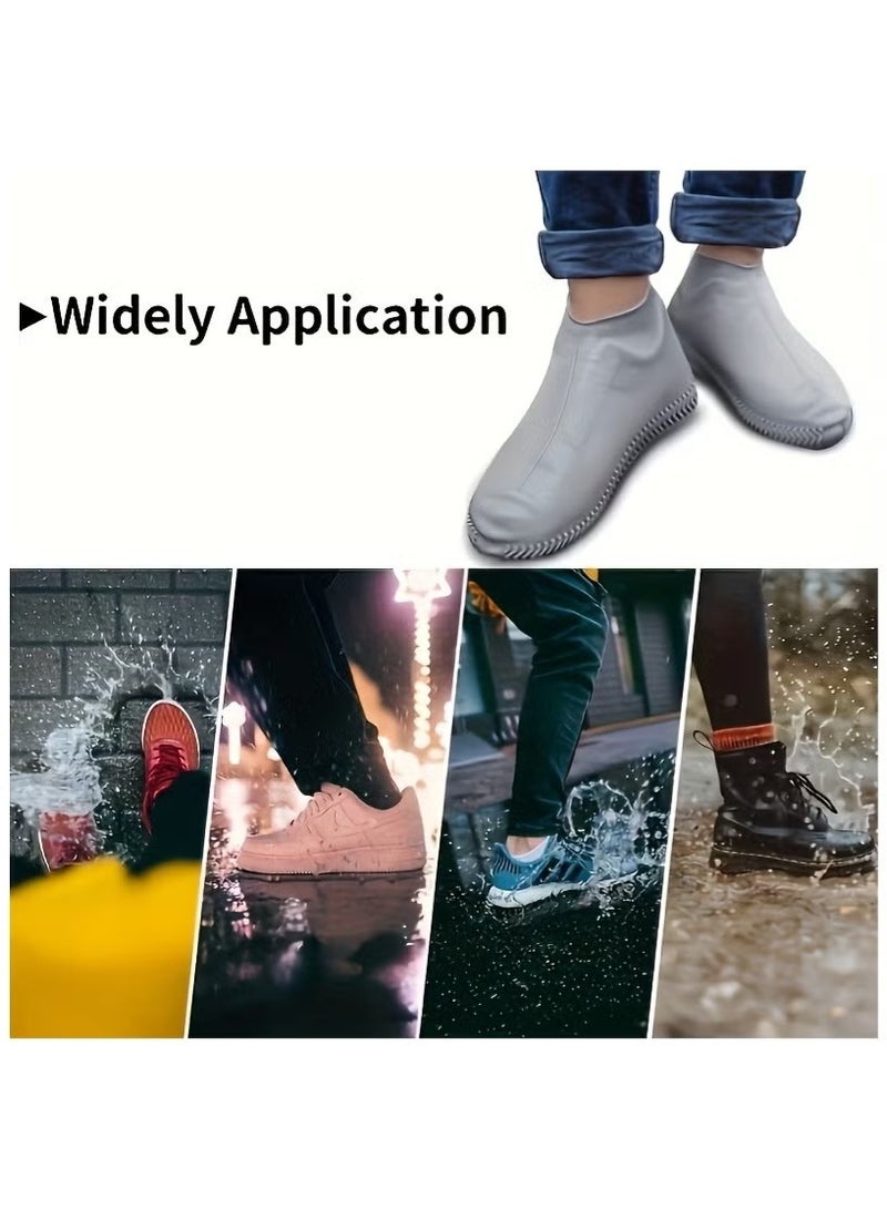 GMORO 3 Pairs Waterproof Shoe Covers, Non-Slip Water Resistant Overshoes Silicone Rain Shoe Cover Outdoor cycling Protectors apply to Men, Women - Image 3