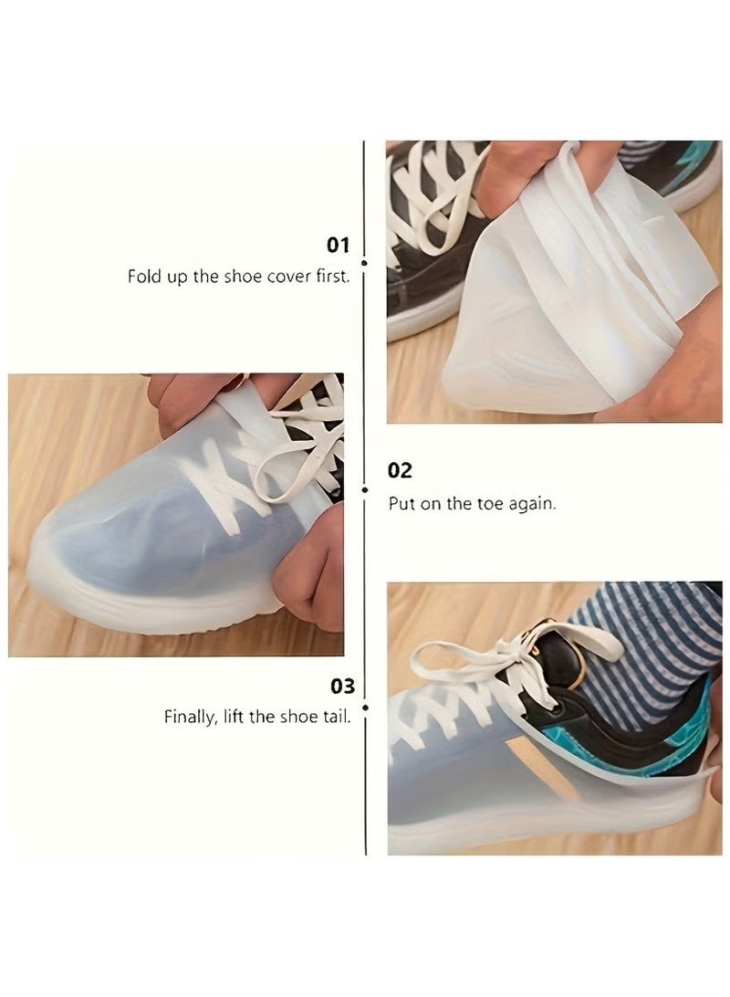 GMORO 3 Pairs Waterproof Shoe Covers, Non-Slip Water Resistant Overshoes Silicone Rain Shoe Cover Outdoor cycling Protectors apply to Men, Women - Image 5