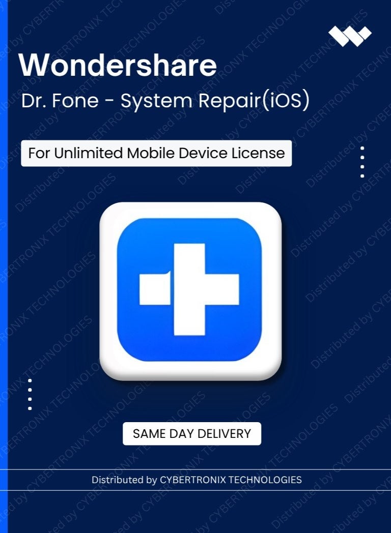 Wondershare Dr.Fone - System Repair (iOS) | Unlimited Mobile Device | Digital License | Same Day Delivery