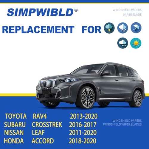 SIMPWIBLD 2 Factory Wiper Blades Replacement For 2016-2017 Subaru Crosstrek/2009-2016 Nissan Murano/2013-2016 Subaru Imprez Original Equipment Windshield Wipers Set 26"+16" (Set of 2) U/J HOOK - Image 2