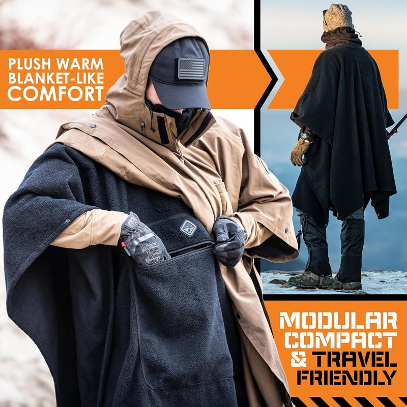 HAZARD 4 Fleece Liner for Poncho Villa™ Soft-Shell Poncho Insulation - Warm Hooded Coat for Cold Weather, Camping & Outdoors - Windproof Cloak for Men & Women Tactical Gear & Essentials - Image 5