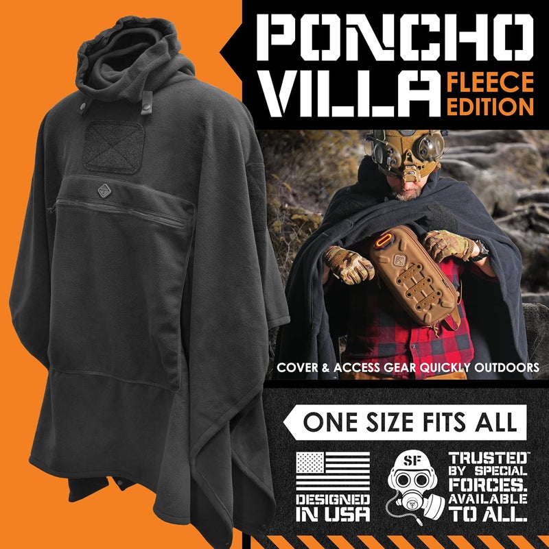 HAZARD 4 Fleece Liner for Poncho Villa™ Soft-Shell Poncho Insulation - Warm Hooded Coat for Cold Weather, Camping & Outdoors - Windproof Cloak for Men & Women Tactical Gear & Essentials - Image 2