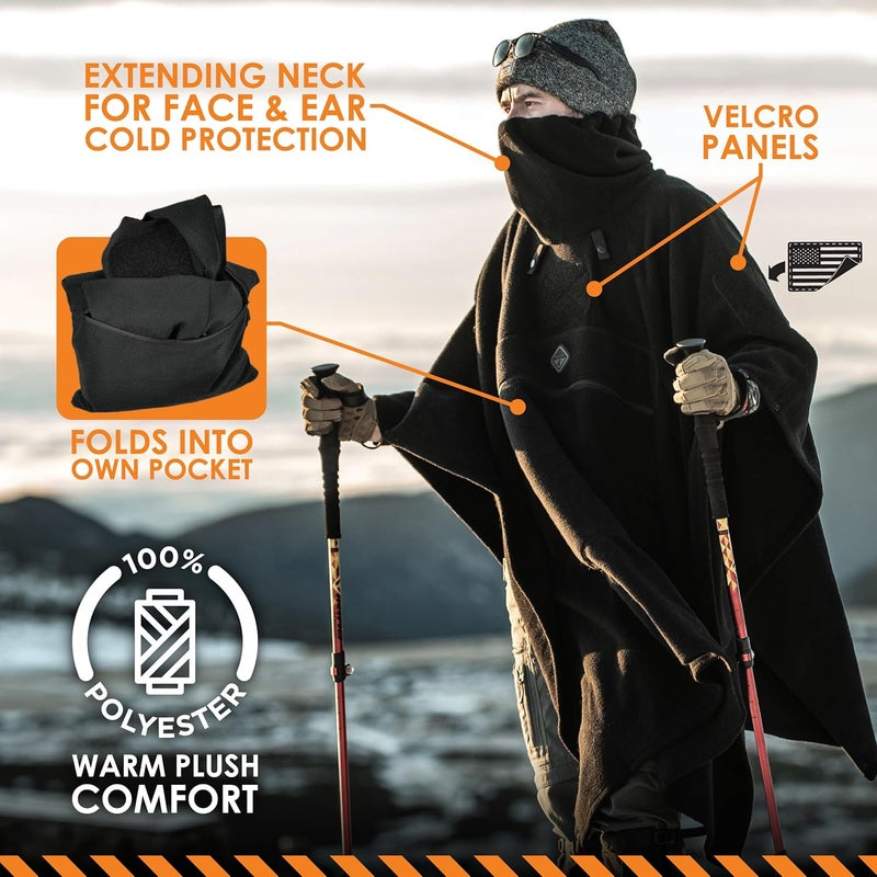 HAZARD 4 Fleece Liner for Poncho Villa™ Soft-Shell Poncho Insulation - Warm Hooded Coat for Cold Weather, Camping & Outdoors - Windproof Cloak for Men & Women Tactical Gear & Essentials - Image 4