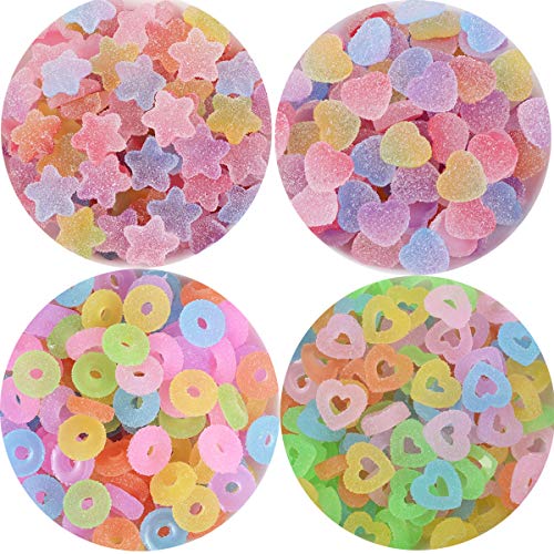 SUKPSY 50 Pcs Mix Soft Candy Resin Charms Flatback Fake Candy Buttons Embellishments Making Supplies for Cell Phone Case Scrapbooking Hair Clip HeadbandEaster DIY Craft Making (Soft Candy) - Image 1