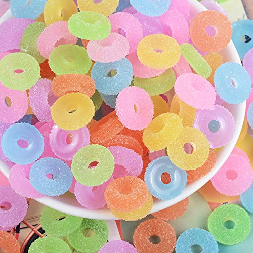 SUKPSY 50 Pcs Mix Soft Candy Resin Charms Flatback Fake Candy Buttons Embellishments Making Supplies for Cell Phone Case Scrapbooking Hair Clip HeadbandEaster DIY Craft Making (Soft Candy) - Image 5