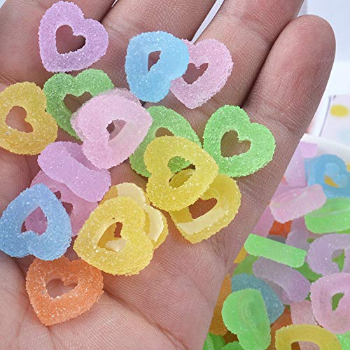 SUKPSY 50 Pcs Mix Soft Candy Resin Charms Flatback Fake Candy Buttons Embellishments Making Supplies for Cell Phone Case Scrapbooking Hair Clip HeadbandEaster DIY Craft Making (Soft Candy) - Image 4