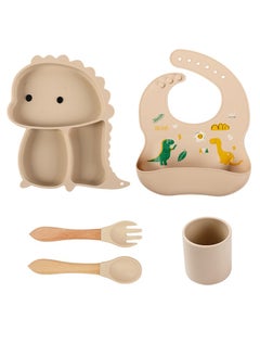 iMissiu Silicone Baby Feeding Set, 5 Pack Non Slip Baby Weaning Supplies Set, Baby Plate Bowl Set For Toddler Self Feeding Dish Set 