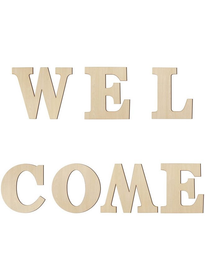 Worown 8 Inch Wooden Letter Welcome Wood Letters Unfinished Wooden Letters “Welcome“ For Wall Decoration - Image 2