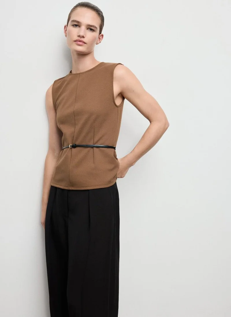 MANGO Fitted top with wide straps