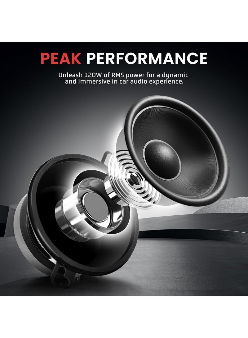 Generic Universal Car Stereo Speakers - 120W 3.5 Inch Coaxial Loud Pro Audio Speakers, Quick Replacement OEM Component for Vehicle Door/Side Panel Mount - Clear Sound for All Cars - Image 5