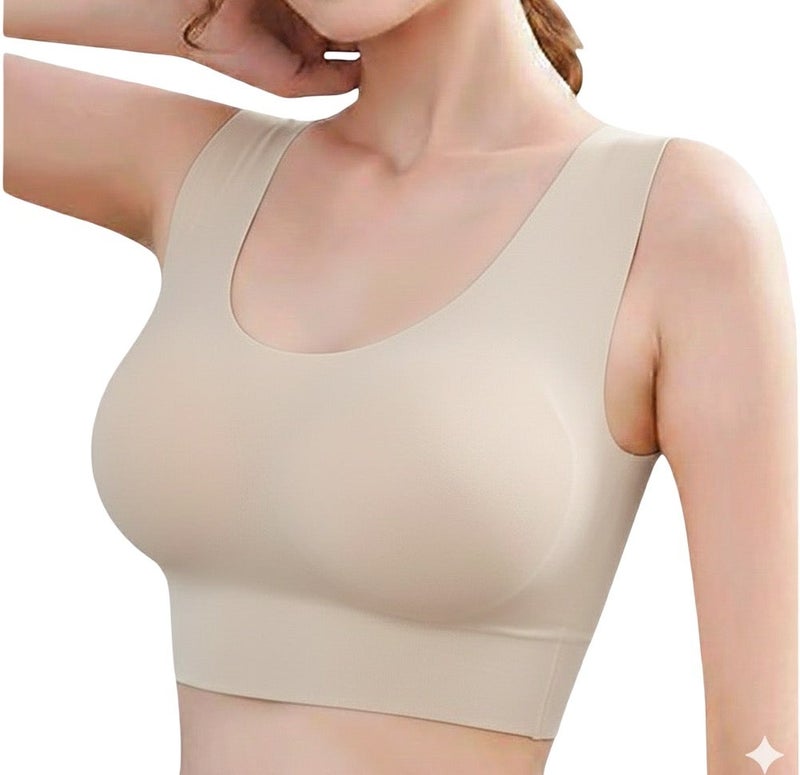 karma® Women Comfort Soft Padded Bra - Beige - Image 1