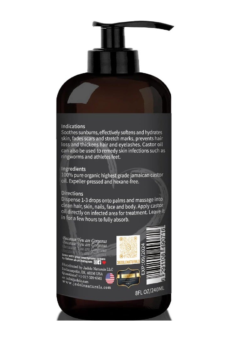 Jadole Naturals Jamaican Black Castor Oil | Enhance Skin Tone & Elasticity, Improve Hair, Lash & Brow - Image 2