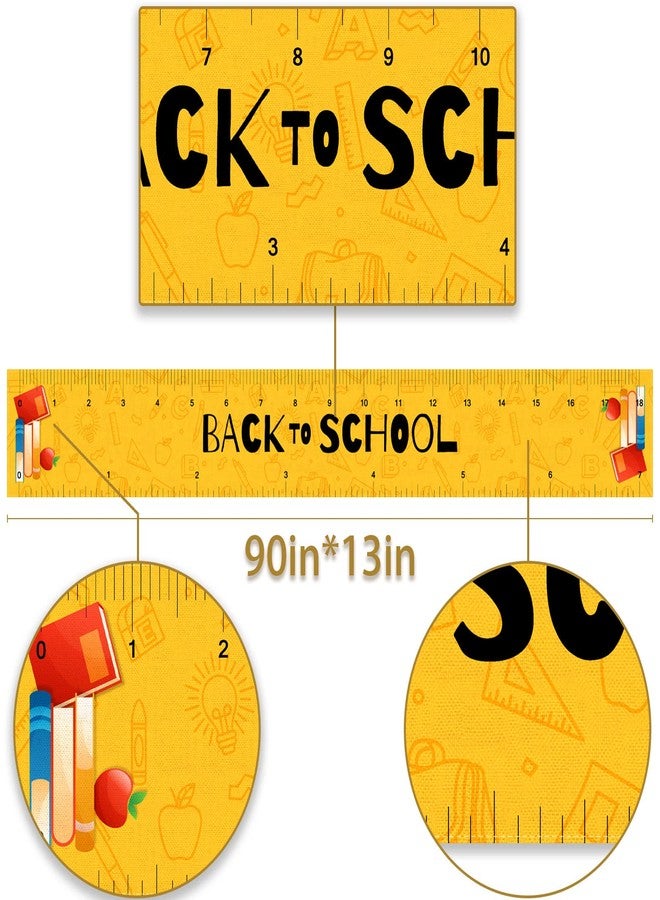Pudodo Back to School Table Runner Apple Ruler First Day of School Kids Students Classroom Party Dinning Room Home Decoration (13" x 90") - Image 5
