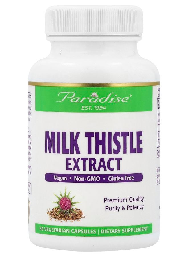 Paradise Herbs Milk Thistle Extract 60 Vegetarian Capsules