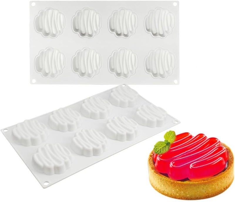 mostsom Silicone Mold Chocolate Decorating Mould DIY Cake Mousse Molds Baking Accessories Reusable Tools (Wave Shape F_11.6X 6.8X0.6inch) - Image 1