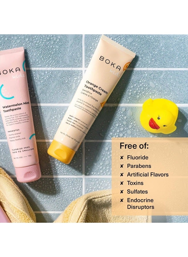 BOKA Fluoride Free Toothpaste- Nano Hydroxyapatite, Remineralizing, Sensitive Teeth, Whitening- Dentist Recommended for Adult, Kids Oral Care- Orange Cream Flavor, 4oz 1Pk - US Manufactured - Image 4
