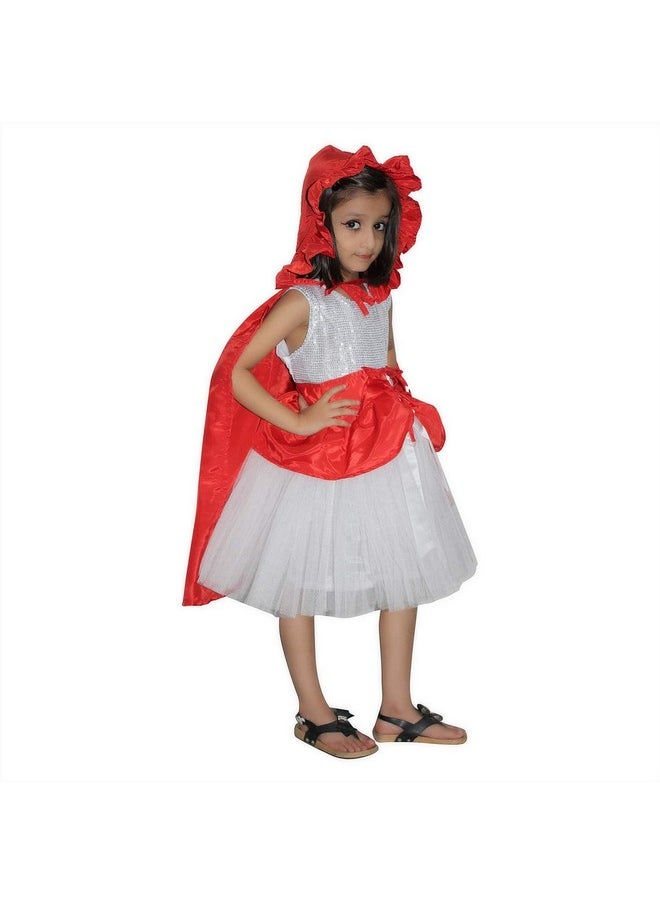 Kaku Fancy Dresses Kaku Fancy Dresses Fairy Tales Red Riding Hood Costume -Red & White, 7-8 Years, For Girls  - Image 2
