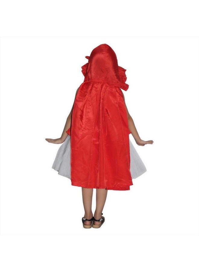 Kaku Fancy Dresses Kaku Fancy Dresses Fairy Tales Red Riding Hood Costume -Red & White, 7-8 Years, For Girls  - Image 4
