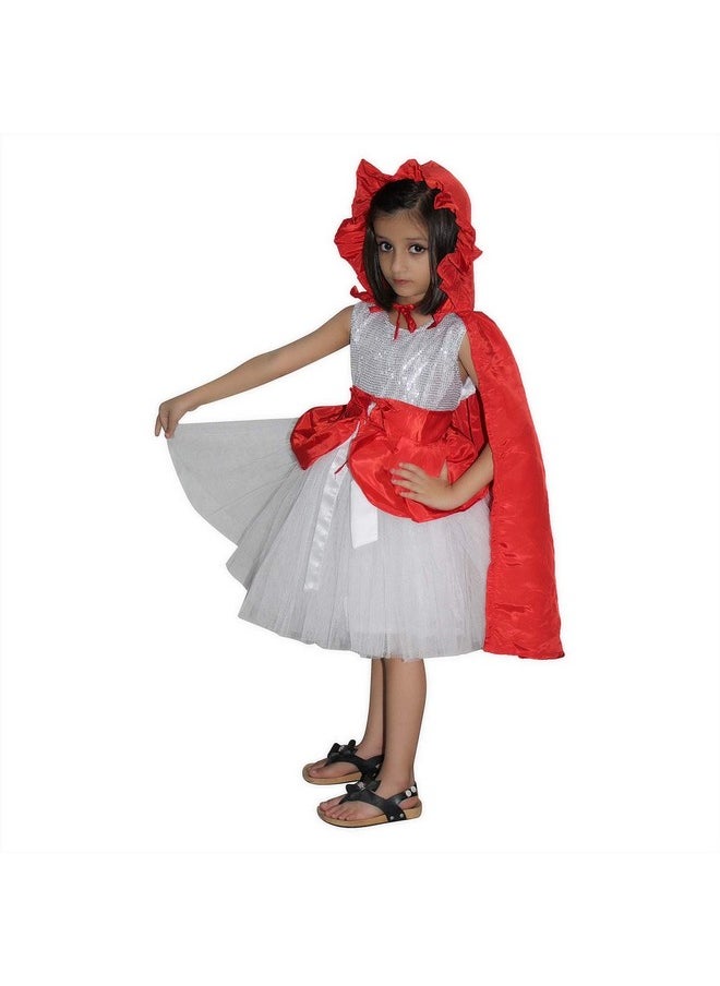 Kaku Fancy Dresses Kaku Fancy Dresses Fairy Tales Red Riding Hood Costume -Red & White, 7-8 Years, For Girls  - Image 3