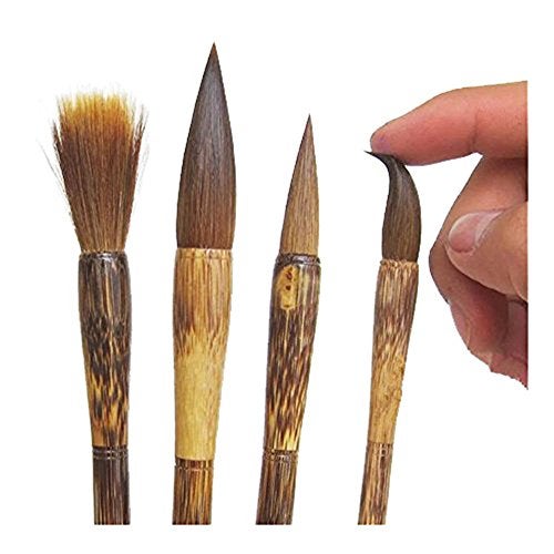 Lilith li Chinese High-grade exquisite Writing Brush Watercolor Chinese Calligraphy Sumi Painting Drawing Brushes Hair Doubled Both Brush (Brown) - Image 1