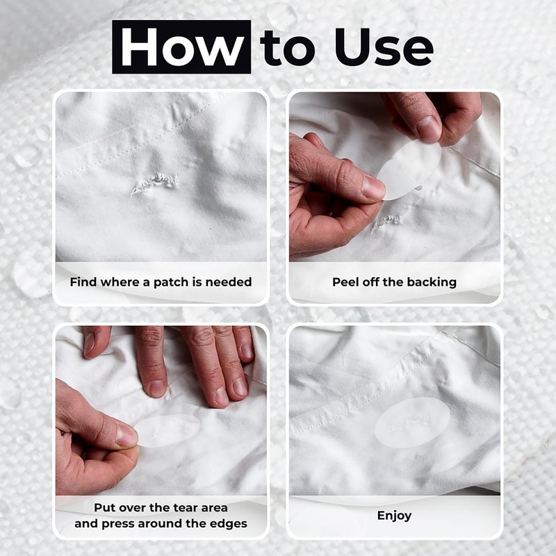 aZengear Repair Patches - Waterproof, Self-Adhesive, Tear-Cold-Heat-Resistant Polyester Fabric to Fix Down Jacket, Puffer, Snowsuit, Shoe, Tent, PVC, Clothing, Upholstery (Transparent) - Image 3
