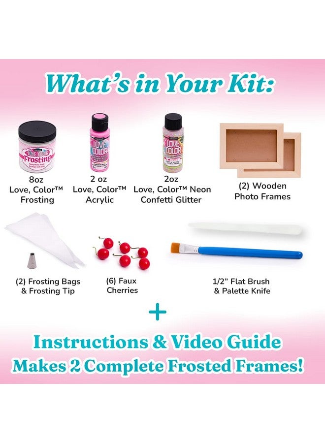 DecoArt Love, Color Frosted Frames Craft Kit: Create 2 Frames - Everything Included to Make Two Faux Bake Projects - Great Craft Project, Makes Great Gift - Image 3