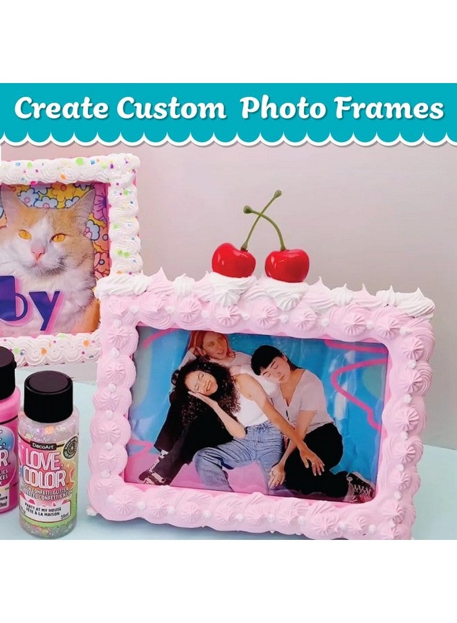 DecoArt Love, Color Frosted Frames Craft Kit: Create 2 Frames - Everything Included to Make Two Faux Bake Projects - Great Craft Project, Makes Great Gift - Image 2
