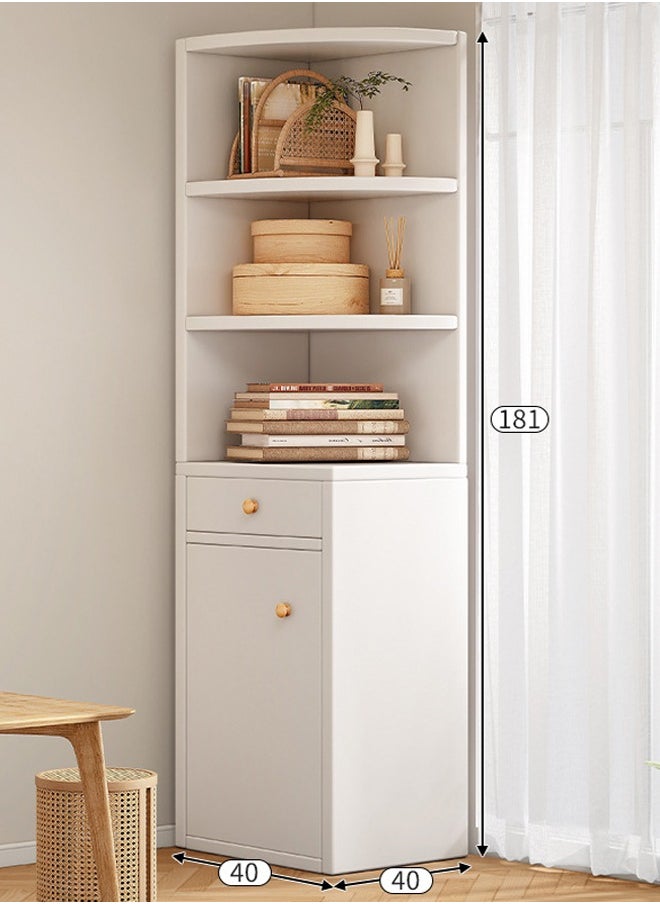 ZCM-HAPPY - Bedroom Wooden Corner Cabinet Corner Shelf Simple Display Cabinet Bookshelf - Image 1