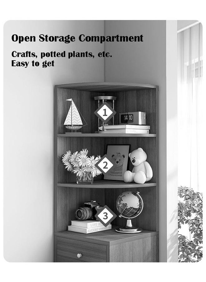 ZCM-HAPPY - Bedroom Wooden Corner Cabinet Corner Shelf Simple Display Cabinet Bookshelf - Image 1