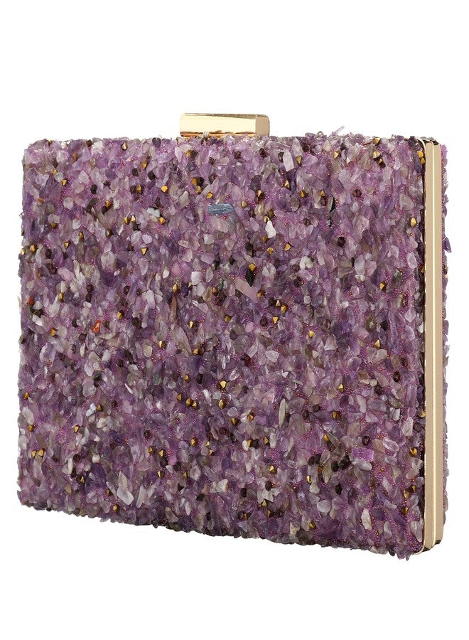 Simcat Acrylic Handbags for Women Perspex Geometric Evening Clutch Bag Elegant Purses Box Crossbody Bag for Wedding Banquet Prom (Purple) One Size, Purple, One size - Image 5