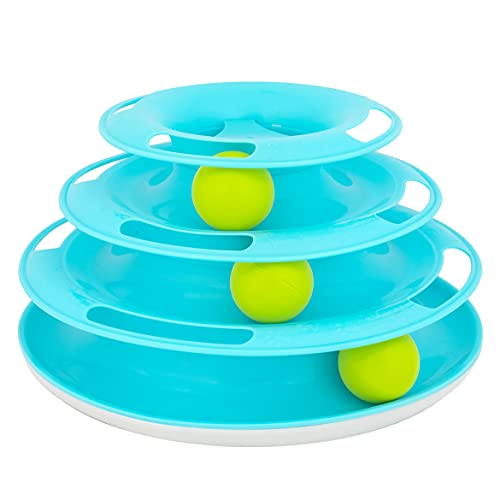 Our Pets Wobble Triple Chase Ball Track Interactive Cat Toy for Indoor Cats with Catnip Cat Toys Kitten Toys for Hunting and Chasing wRattling Rolling Balls - Image 1