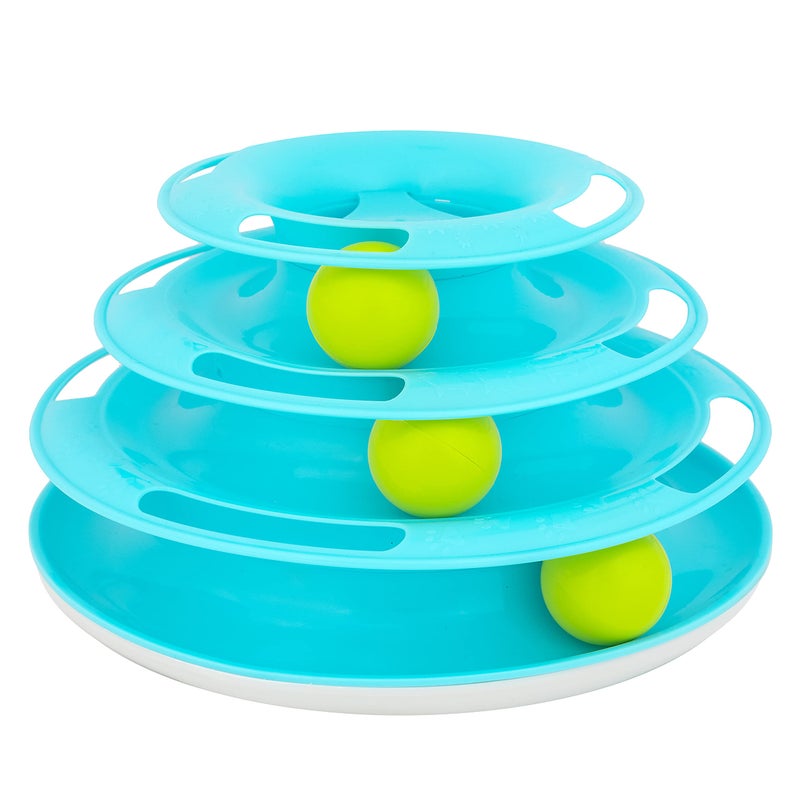 Our Pets Wobble Triple Chase Ball Track Interactive Cat Toy for Indoor Cats with Catnip Cat Toys Kitten Toys for Hunting and Chasing wRattling Rolling Balls - Image 2
