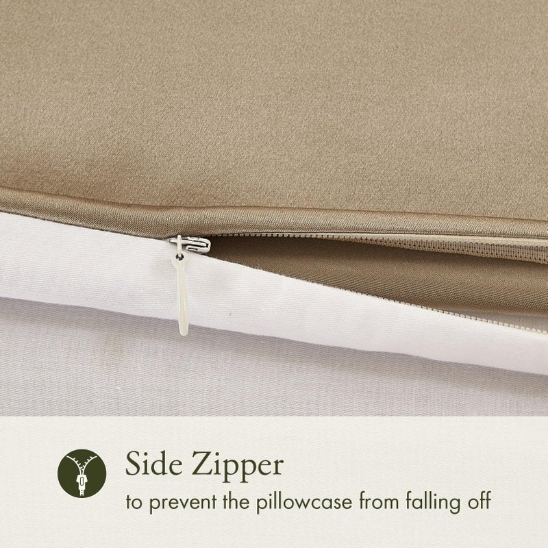 LILYSILK Silk Pillowcase for Hair and Skin 19mm Silk Bed Pillow Case with Cotton Underside Queen 20X30 Inch Taupe 1pc - Image 4